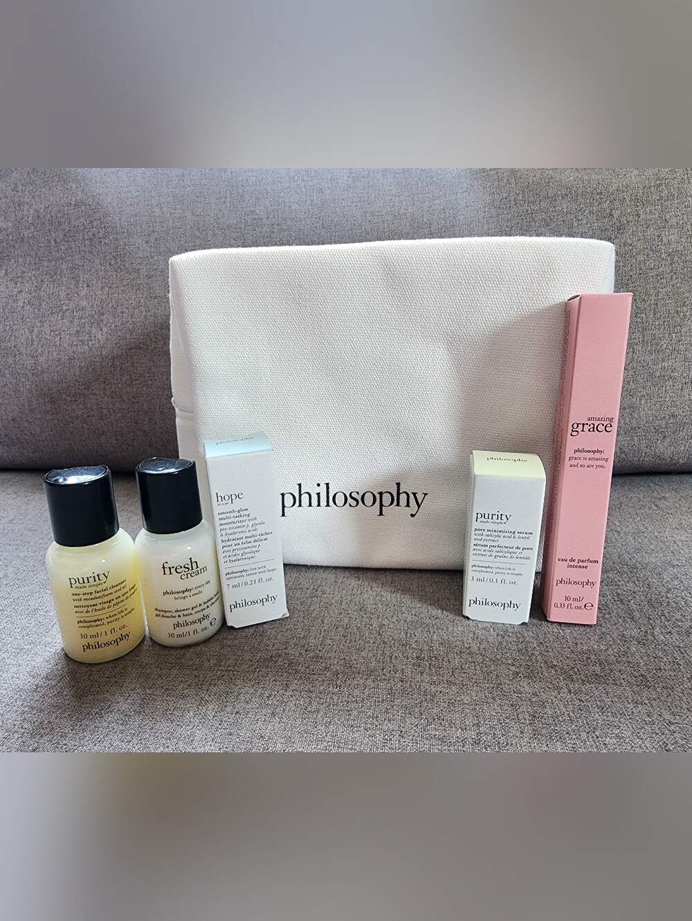 Philosophy Skincare Set - White Tote with Fresh Cream, Hope & Purity